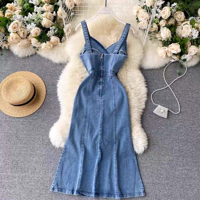 Want to be seen denim dress DD6 images